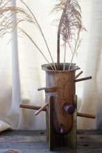 Load image into Gallery viewer, Walnut & Brass Flower Form