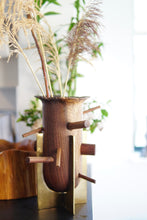 Load image into Gallery viewer, Walnut & Brass Flower Form