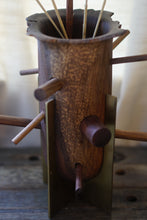 Load image into Gallery viewer, Walnut & Brass Flower Form