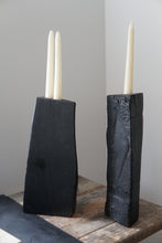 Load image into Gallery viewer, Blackened Ash Taper Candle Holders
