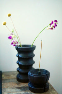 Hand Turned Yakisugi Vase and Incense Burner