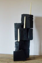 Load image into Gallery viewer, Blackened Barnwood Candleabra
