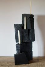 Load image into Gallery viewer, Blackened Barnwood Candleabra

